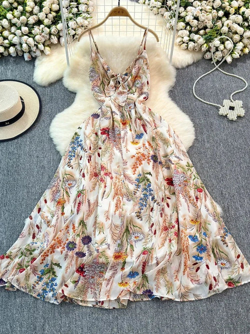 Boho Floral Cami A-Line Summer Dress