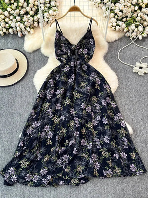 Boho Floral Cami A-Line Summer Dress