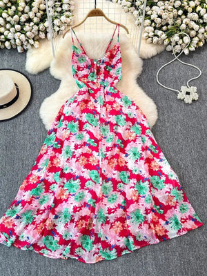 Boho Floral Cami A-Line Summer Dress