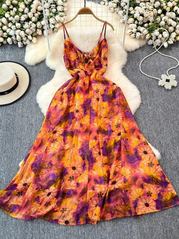 Boho Floral Cami A-Line Summer Dress