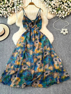 Boho Floral Cami A-Line Summer Dress