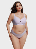 Plus Size Seamless Wireless Full Coverage Bra for Women – Scalloped Neck Soft Lift Comfort Bra