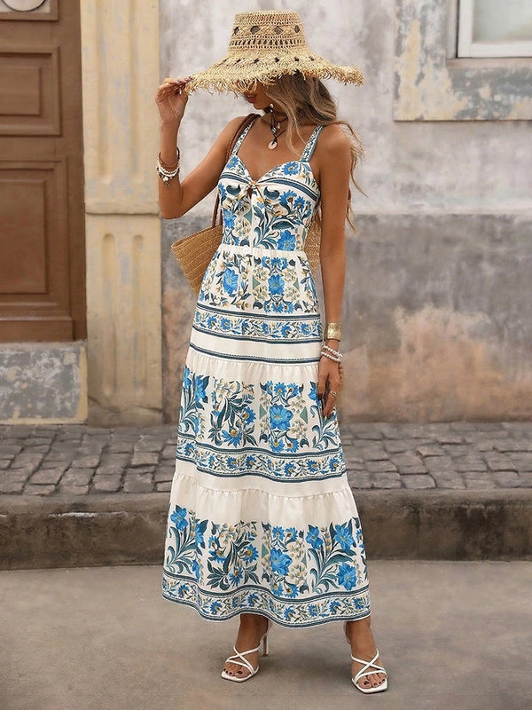 Womens Summer Backless Beach Maxi Dress