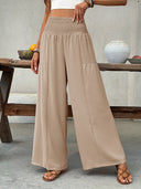 Womens Elastic High Waisted Palazzo Pants