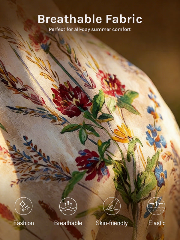 Boho Floral Cami A-Line Summer Dress