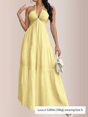 Halter Neck Tiered Maxi Dress