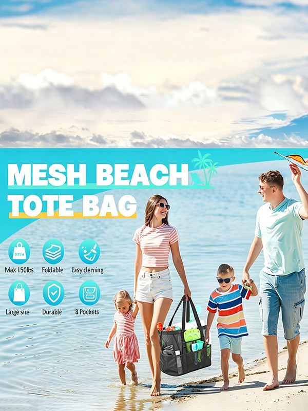 Mesh Beach Bag - Large Beach Tote Bag
