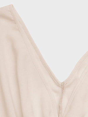 Women's V Neck Pleated Maxi Dress