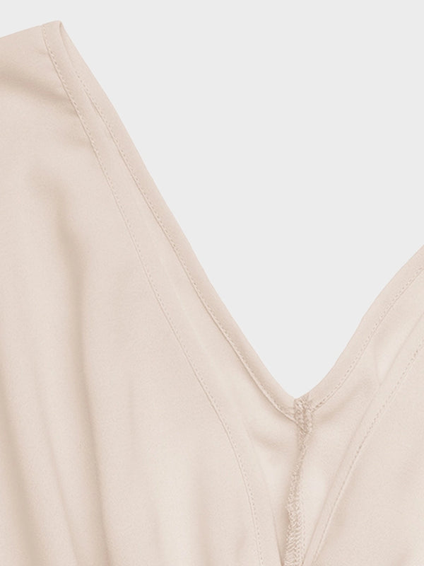 Women's V Neck Pleated Maxi Dress