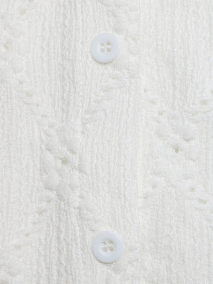 Women's Eyelet Lace Button Down Blouse