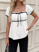 Women's Summer Short Sleeve Cinch Waist T-Shirts