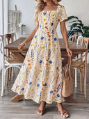 Women's Casual Square Neck Dress