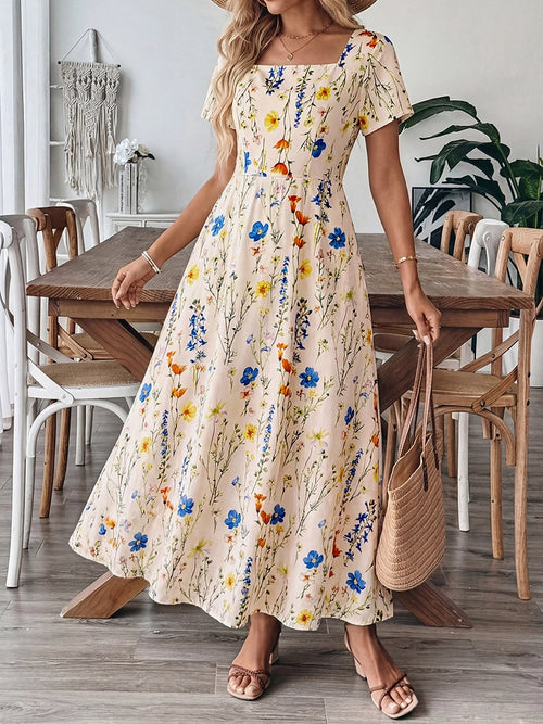 Women's Casual Square Neck Dress