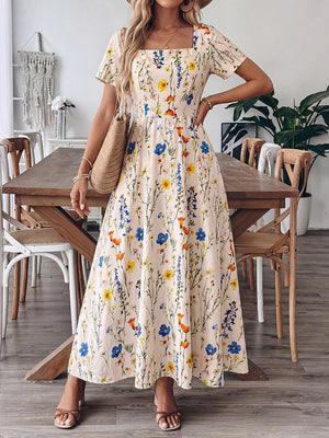 Women's Casual Square Neck Dress