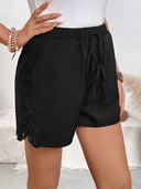 Womens Shorts Casual Loose Elastic Waist Drawstring  Shorts