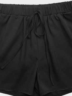 Womens Shorts Casual Loose Elastic Waist Drawstring  Shorts