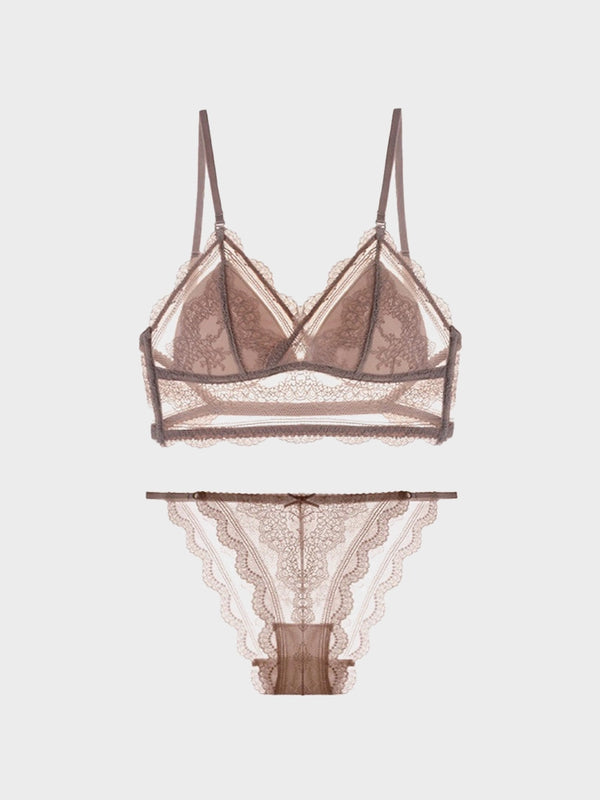 Womens Lace Bralette Sexy Wireless Bralettes Bra Set