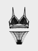 Womens Lace Bralette Sexy Wireless Bralettes Bra Set