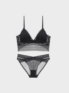 Women’s Lace Bralette Soft Wireless Bra Set