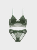 Women’s Lace Bralette Soft Wireless Bra Set