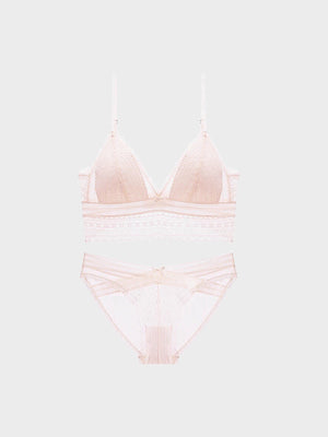 Women’s Lace Bralette Soft Wireless Bra Set