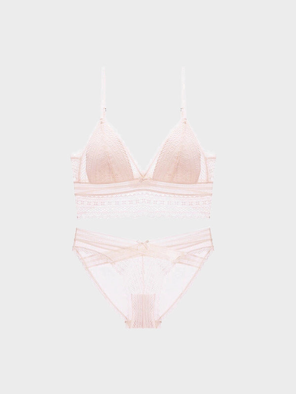 Women’s Lace Bralette Soft Wireless Bra Set