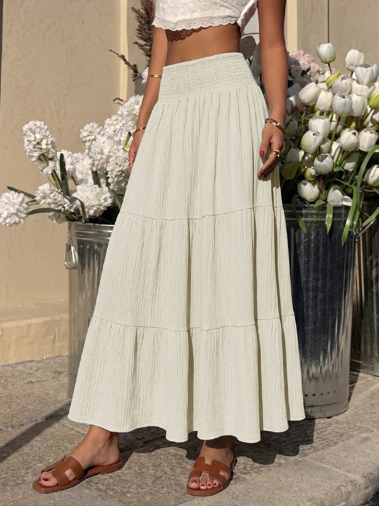 Women's Flowy Maxi High Waisted Casual Long Skirts
