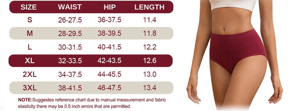 Cotton Underwear for Women High Waisted Full Coverage Briefs Soft Ladies Panties 5 Pack