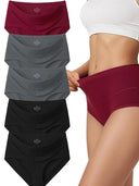 Cotton Underwear for Women High Waisted Full Coverage Briefs Soft Ladies Panties 5 Pack