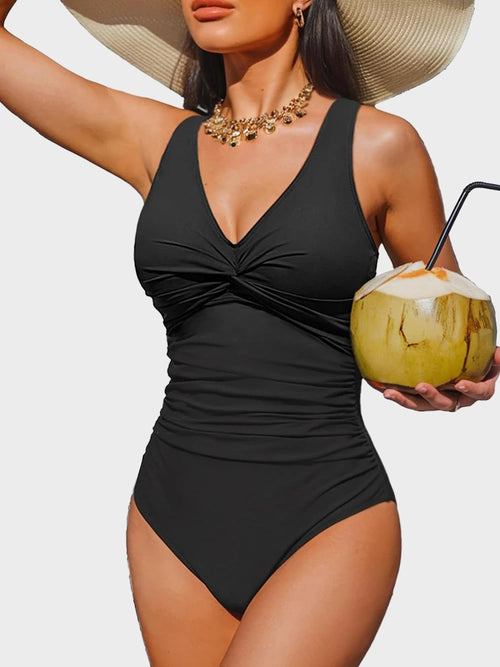 Retro Ruched Tummy Control One-Piece Swimsuit