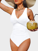 Retro Ruched Tummy Control One-Piece Swimsuit
