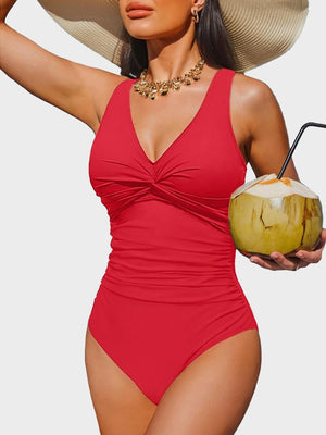 Retro Ruched Tummy Control One-Piece Swimsuit