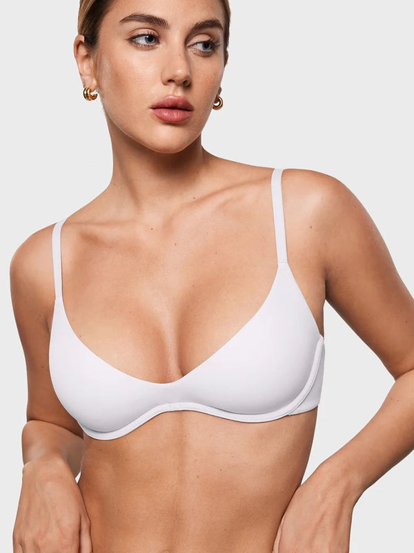 Women's Inbarely Plus Plunge Bra - Unlined Underwire Sexy Demi Balconette Bras