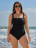 Ribbed Cutout-Front Shaping Swimsuit