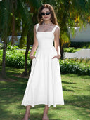 Women’s Elegant Square Neck Maxi Dress