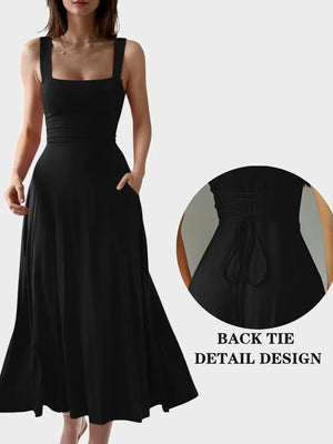 Women’s Elegant Square Neck Maxi Dress