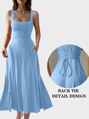 Women’s Elegant Square Neck Maxi Dress