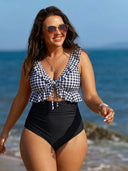 Women’s Ruffle Trim High Waisted Bikini Set