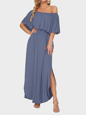 Women's Plus Size Off-Shoulder Maxi Dress
