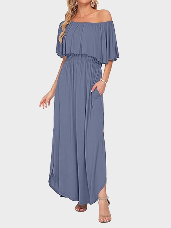 Women's Plus Size Off-Shoulder Maxi Dress