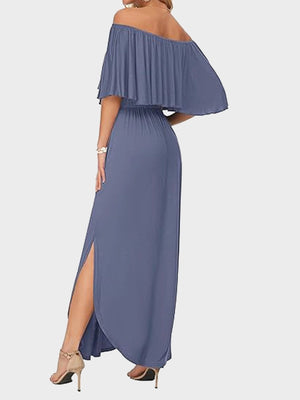 Women's Plus Size Off-Shoulder Maxi Dress
