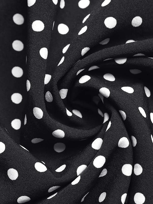 Women's  French Vintage Polka Dot Backless Dress