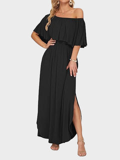 Women's Plus Size Off-Shoulder Maxi Dress