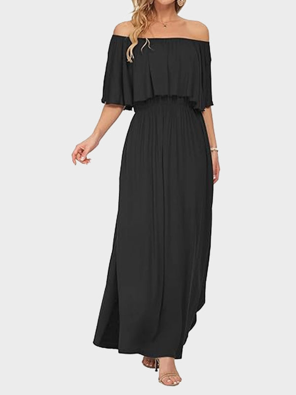 Women's Plus Size Off-Shoulder Maxi Dress
