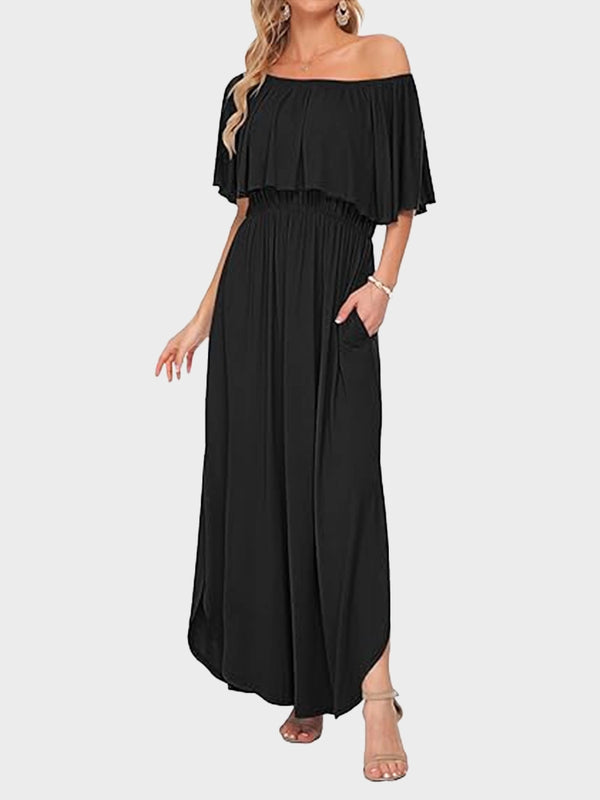 Women's Plus Size Off-Shoulder Maxi Dress