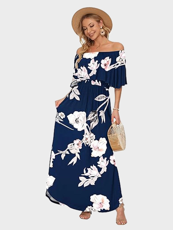 Women's Plus Size Off-Shoulder Maxi Dress