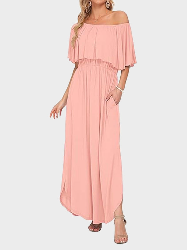 Women's Plus Size Off-Shoulder Maxi Dress