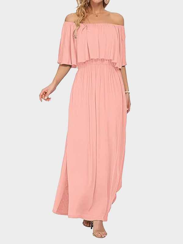 Women's Plus Size Off-Shoulder Maxi Dress