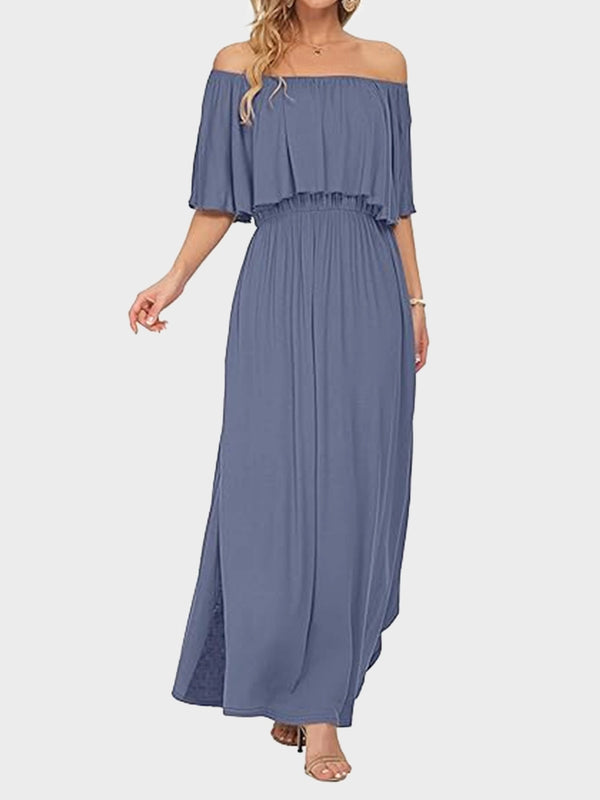 Women's Plus Size Off-Shoulder Maxi Dress