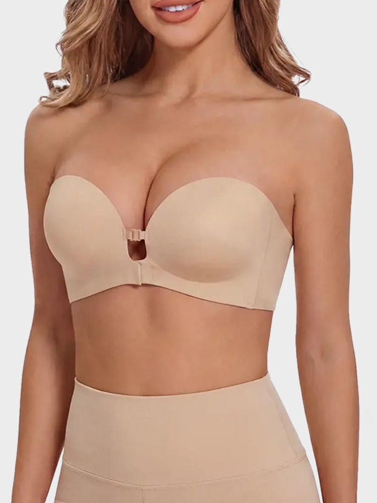 Women's Strapless Front Closure Push-Up Bra